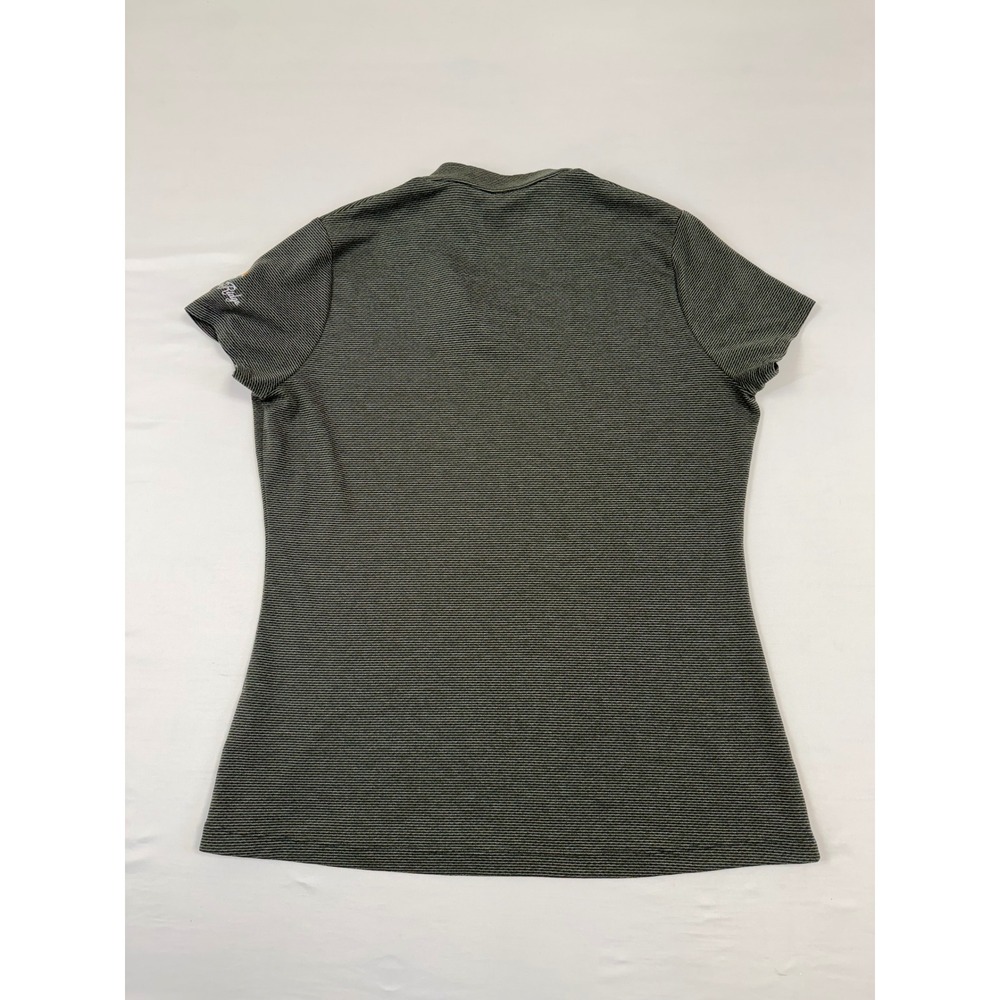 Nike Golf Womens Dri-FIT Polo Shirt Large Olive Green Stripe Pumpkin Ridge Logo - Picture 7 of 10